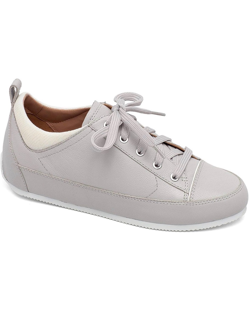Linea Paolo Kristen Light Grey/White Tumbled/Mesh Leather Fashion Sneaker 5 NIB
